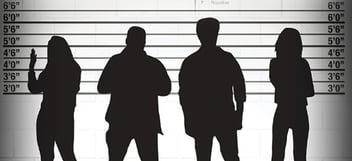 Criminal lineup in silhouette 