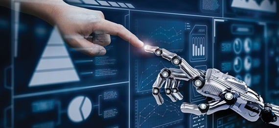 human and robot touching finger tips