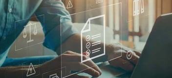 CPA on laptop identifying legal issues and warnings