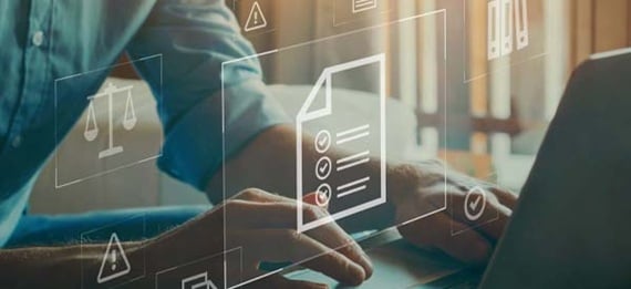 CPA on laptop identifying legal issues and warnings on AI use